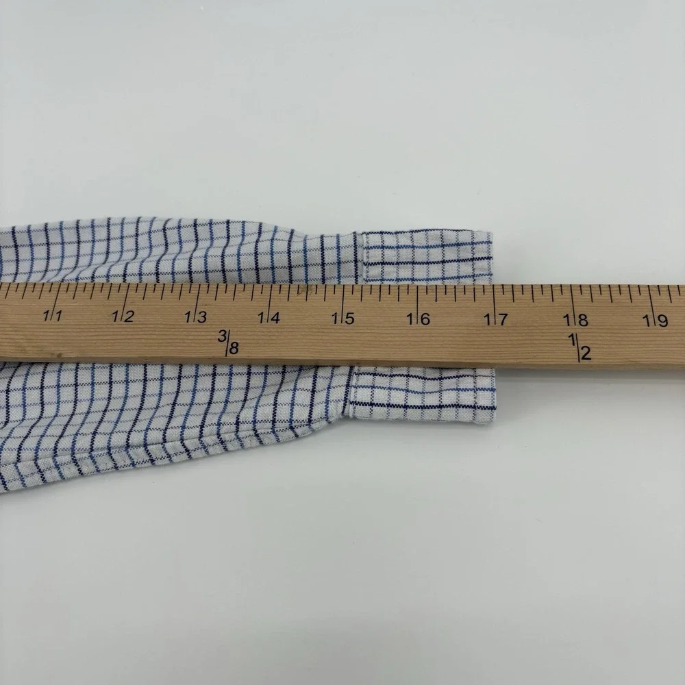 Ralph Lauren Boys Long Sleeve Button Up Shirt Size 7 Blue‎ White Check Cotton